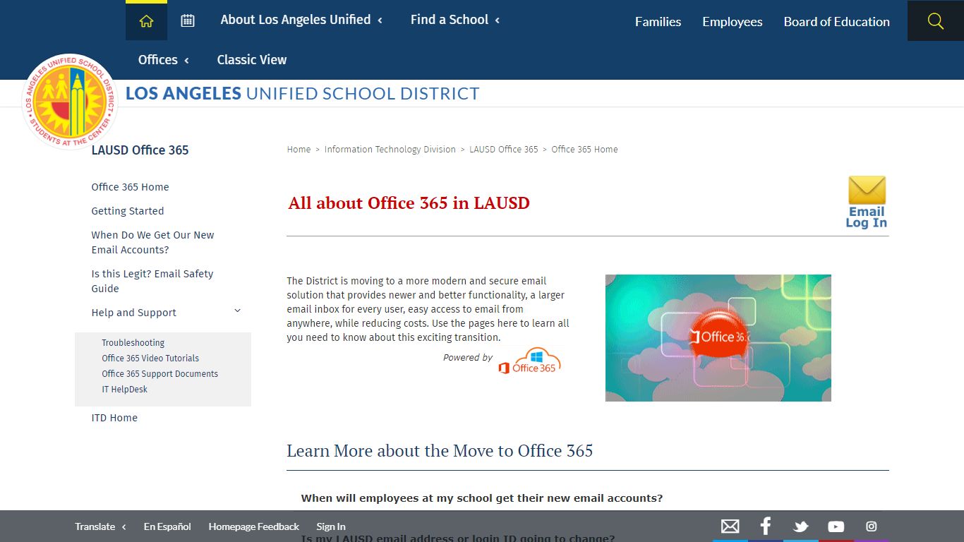 LAUSD Office 365 / Office 365 Home - Los Angeles Unified School District